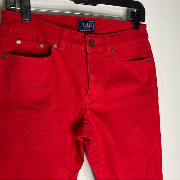 CHAPS Denim Red Daniella curvy fit jeans size 4 like new! - Picture 4 of 15